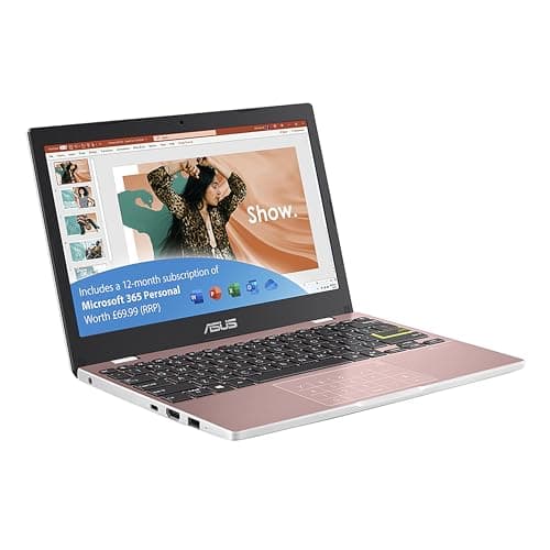 Image of ASUS Vivobook 11 E210MA 11.6" Laptop with Microsoft Office 365 (Intel Celeron N4020, 4GB RAM, 64GB eMMC, Windows 11 S Mode) Ships with 1 Year Microsoft Office Subscription