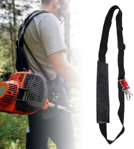 Image of Segrehy Heavy-Duty Strimmer Harness, Adjustable Brush Cutter Harness with Padded Shoulder Strap &Carabiners, Ergonomic Support for Petrol Grass Trimmers, Strimmers, Lawn Mowers and Garden Tools