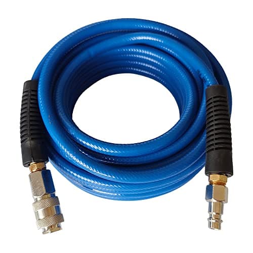 Image of aunstarwei PVC Reinforced Air Compressor Hose Blue with 1/4" Europe Steel Quick Coupler and Plug Fittings, 10m Length