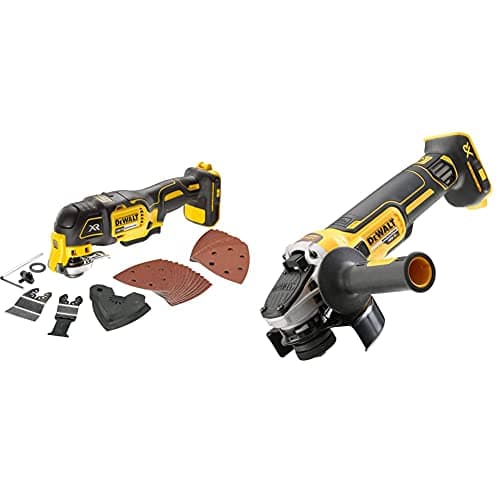 Image of DEWALT DCS355N-XJ 18V Li-Ion Cordless Brushless Oscillating Multi-Tool & DCG405N 18V XR Brushless 125mm Angle Grinder, Multi-Colour