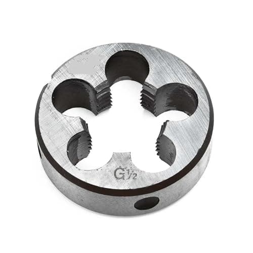 Image of Machine Thread Right Hand Threading Die, HSS BSP Pipe Thread Round Die Silver Multiple Sizes(G1 2 14)