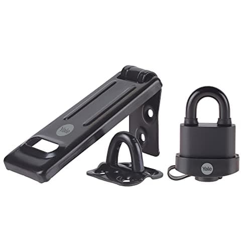 Image of Yale - Y220B/51/118/HSP - Steel Hasp & Weatherproof Padlock - Outdoor use - Secure Gates - Secure Sheds - 3 Keys - High Protection