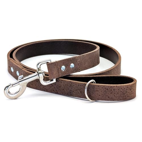 Image of Ashford Ridge Full Grain Leather Dog Lead, Made in England - Vintage Brown Small (1m)