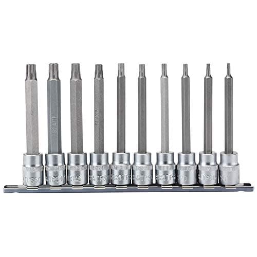 Image of Draper 16340 TX-Star 3/8-Inch Square Drive Plus 100 mm Socket Bit 10-Piece Set,Blue