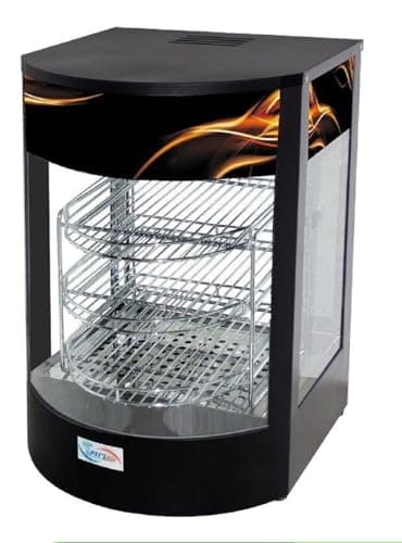 Image of Curved Glass Commercial Hot Food Pie Pizza Warmer Display Cabinet
