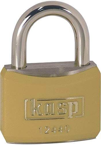 Image of Kasp 124 Brass Padlock - 40 Millimeters - Brass Shackle - Yellow - KA24405 - Keyed Alike