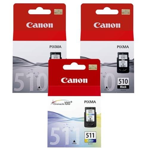 Image of Canon PG-510 Black CL-511 Colour Ink Cartridge Tri-Pack (2x Black, 1x Colour) - Ink For PIXMA iP Series, MP Series & MX Series