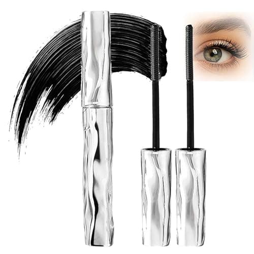 Image of Black Waterproof Mascara Set with Lengthening Curling Formula - Ultra-Fine Metal Wand for Smudge-Proof Volumised Lashes, Ideal for Everyday Wear and Mature Eyes, Long-Lasting Lift & Definition,