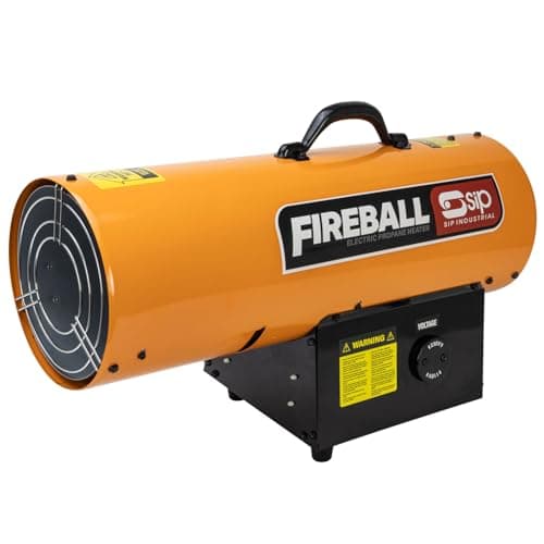 Image of SIP FIREBALL DV170 Propane Gas Space Heater, Electric 230V / 110V Dual Voltage, 50kW / 170,000 BTU/hr, 40,892ft³ Heating Area
