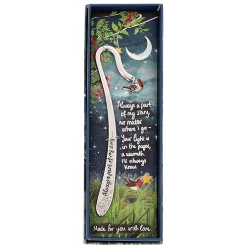 Image of Fox Under The Moon Silver Plated Sentiment Bookmark - Inspirational Quote Gift with Charm - Friendship & Life Message - Stacey McNeill (Part of My Story)