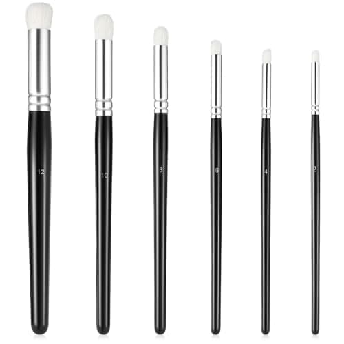 Image of Miniature Dry Brush Set for Precise Detailing, 6 Sizes Professional Model Painting Brush Hobby Detail Paint Tools with Soft Bristles for Hobbyists, Miniatures, Acrylic, Oil, Watercolour