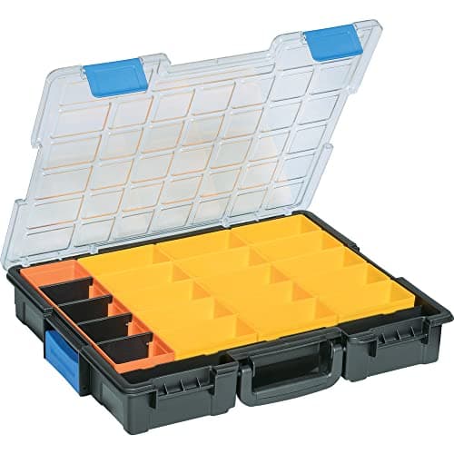 Image of allit EuroPlus Pro > K< 44/21 Small Parts Case with Connecting Clips, Removable Boxes and High-Impact Lid, Stackable with 21 Compartments, Vehicle Equipment, Screw Case, Stackable