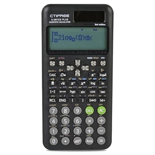 Image of Scientific Calculator with 417 Functions, 991ES Plus Black Maths Calculator for Secondary School and University, 4-Line Textbook Display, Folding Cover, Ideal for GCSE Exams