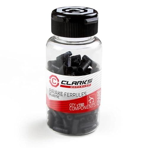 Image of CLARKS Y2029DP Push-To-Fit 2P Brake Cable Ferrule Plastic, 150 Pieces, Black