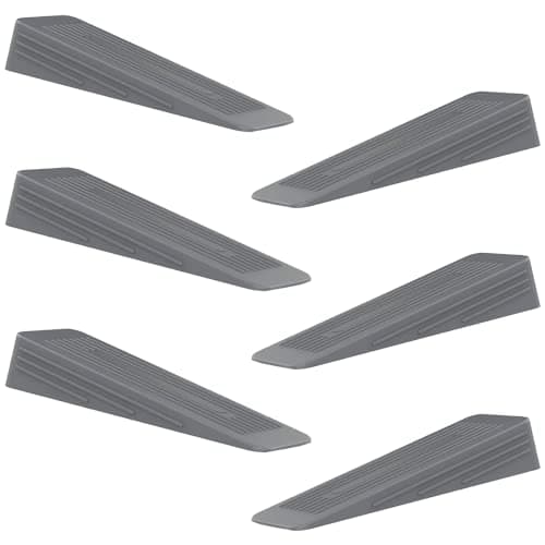 Image of AFFIXERS Door Stop | Door Stoppers for Floor Anti-Skid, Durable, and Heavy Duty Rubber Door Stops | Ideal for All Types of Surfaces | Door Wedges Indoors (Grey, Pack of 6)