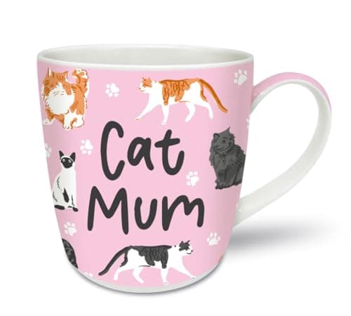 Image of Smiling Faces MAKING SMILES SINCE 2001 New Bone China Mug, 330ml, White, Dishwasher & Microwave Safe, Cat Mum Theme, Gift Box Included