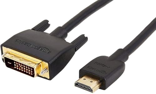 Image of Amazon Basics HDMI-A to DVI (Male) Adapter Cable, Bi-Directional 1080P, Gold-Plated, 3 m, Single Pack, Black