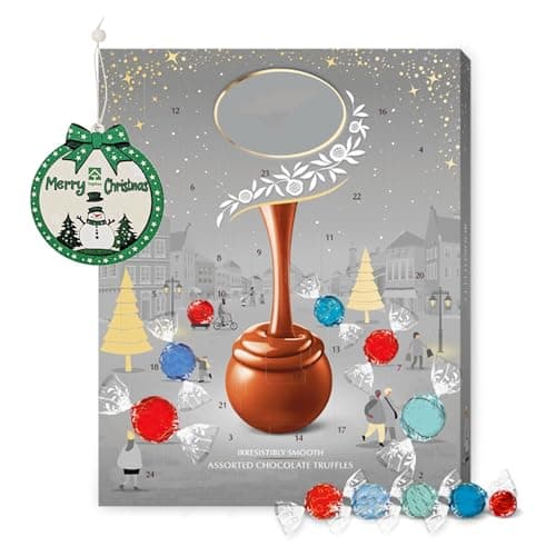 Image of Assorted Chocolates Advent Calendar 2025 - Luxury Silver 24 Days Christmas Countdown Advent Calendar 233g Chocolates Gift Box with Topline Tree Decoration. Christmas Gifts for Women