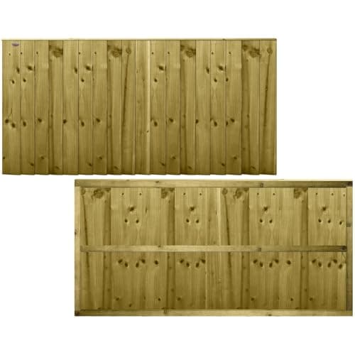 Image of Flat Top Feather Edge Fence Panel, 6ft x 3ft Fully Framed Wooden Topper Extension | Heavy Duty Treated Closeboard Fencing, Ideal for Any Garden Perimeter (Wide: 182cm x High: 90cm)