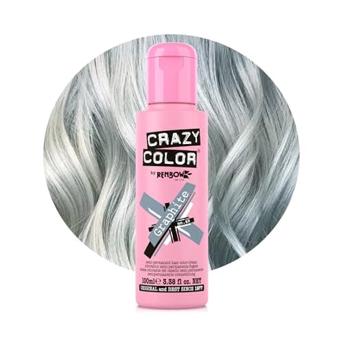 Image of Crazy Color Metallic Graphite Semi-Permanent Hair Dye. Highly Pigmented Silver Toner Conditioning & Oil Nourishing Vegan Formula | No Bleach or Ammonia | 100ml