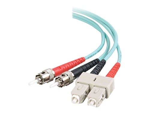 Image of C2G 10m SC-ST 10Gb 50/125 OM3 Duplex Multimode PVC Fibre Optic Cable (LSZH) - Aqua