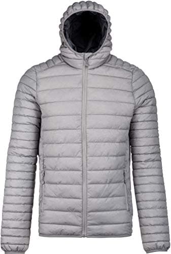 Image of Kariban Men's Lightweight Hooded Padded Jacket - Marl Silver, M, Men