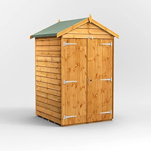 Image of Powersheds High Grade Premium Apex Overlap Wooden Shed with Double Door, Security Features, Door Flexibility, made from Extra Thick Timber (Windowless)