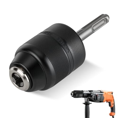 Image of 2-13MM Keyless Drill Chuck Adapter, 1/2-20UNF Detachable Heavy Duty Quick Change Drill Chuck with SDS Shank Adaptor Rotary Hammer Mental Conversion Tool for Electric Hand Drill Percussion Drilling