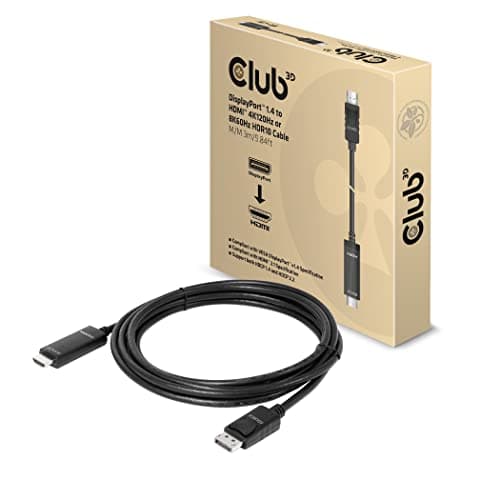 Image of Club3D CAC-1087 DisplayPort 1.4 to HDMI 4K120Hz or 8K60Hz HDR10 Cable 3 m M/M