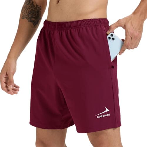 Image of Viisendy Pro Men's Workout Shorts Gym Training Athletic Short Outdoor Running Shorts Wine Red0 L