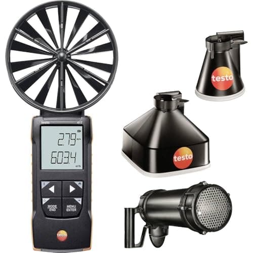 Image of testo 417 Kit 2 – vane anemometer with measurement funnels and flow straightener