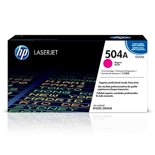 Image of HP CE253A 504A Original LaserJet Toner Cartridge, Magenta, Single Pack