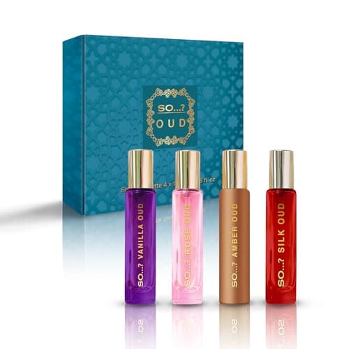 Image of SO…? Oud Premium Womens Perfume Gift Set, Vanilla, Rose, Amber, Silk, Eau De Toilette with Long Lasting Fragrance - Travel Size Mini Perfume for Girls, Ladies Gift Sets (4 x 15ml)