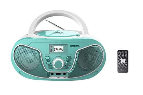 Image of Roxel RCD-S70BT Portable Boombox CD Player with Remote Control, FM Radio, USB MP3 Playback, 3.5mm AUX Input, Headphone Jack, LED Display Wireless Music Streaming(Teal)
