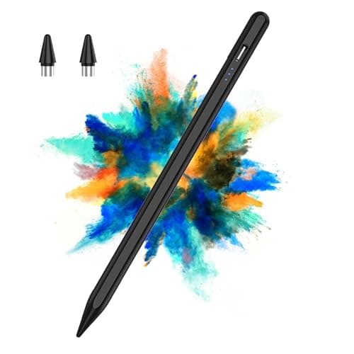 Image of Stylus Pen for Android Touch Screens,Stylus Pencil for Tablet,Stylus Compatible Samsung/HuaWei/Tablet/Phone,Capacitive Pen with 2 Replacement Tips,Black (Black)
