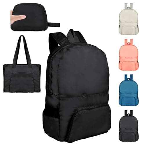 Image of Risipu 25L Ultra Lightweight Foldable Backpack, Small Rucksack Water Resistant Durable Packable Backpacks for Women Men Outdoor Camping Hiking Travelling Walking Hiking Biking Shopping (Black)