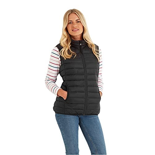 Image of TOG24 Gibson Women's Lightweight Quilted Gilet Padded Puffer Vests Windproof Body Warmer Ladies Sleeveless Jacket Outerwear for Hiking Running Cycling Black UK18