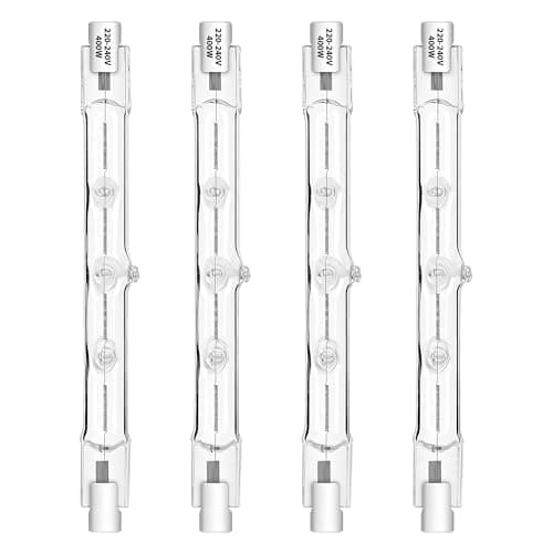 Image of VINSPIRE R7S Halogen Bulb 118mm 400W 230V Dimmable Linear Light Bulb, J118 Security Light Bulb 3000K Warm White Floodlight, Energy Saving Light Bulbs for Outdoor Garden Lights [Energy Class G]