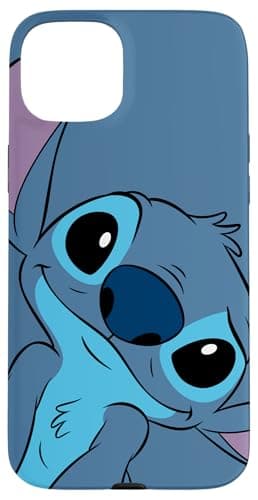 Image of Disney Lilo and Stitch Cute Stitch Face Slate Gray Case for iPhone 15 Plus