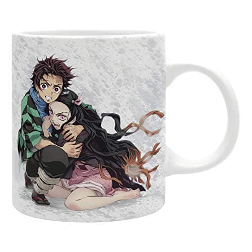 Image of ABYSTYLE Demon Slayer coffee mug - ceraminc anime mug - Anime gifts for men - novelty coffee mug (11-16 oz) (Tanjiro & Nezuko)