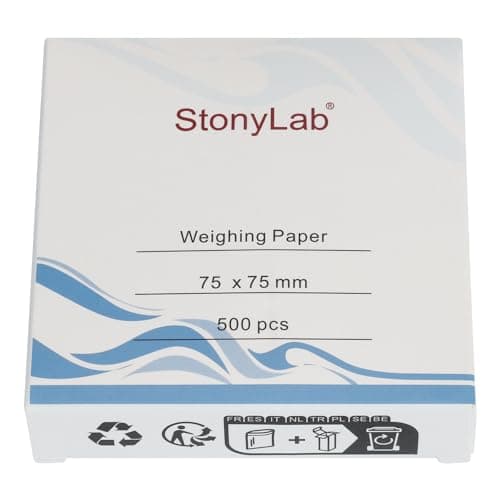 Image of stonylab Weighing Paper, 75 x 75 mm Nitrogen-free Sample Scale Papers Analytical Balance, for Laboratory Research, Pack of 500