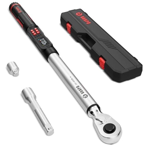 Image of VANPO Digital Torque Wrench 1/2 Drive, ±2% Accuracy 20-400Nm Electronic Torque Wrench with LCD Display, Audible & Vibration Alert, Track & Peak Mode, 4 Unit for Trucks, RVs & Heavy Duty Auto Repair