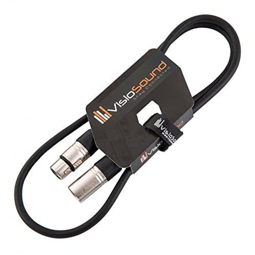 Image of VisioSound Male to Female XLR Mic Lead/Balanced Microphone/Mic Patch Cable / 7 Colours 1m Black