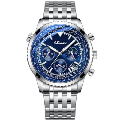 Image of Tiong Classic Multifunctional Analogue Men's Watch, Luminous Time Watch, Starry Sky Moon Phase, Moon Phase-03