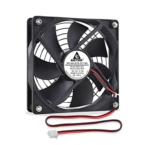 Image of GDSTIME 120mm 12V Fan 2000 RPM High Speed Dual Ball Bearing 2-Pin 120 x 25mm PC Cooling Fan for Fridge Computer Ice Machine Server Chassis Power Cooling or Ventilation