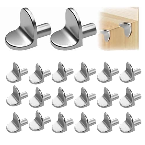 Image of 20pcs 5mm L-Shaped Solid Alloy Shelf Pins, Shelf Support Pegs, Cupboard Shelf Pegs, Cupboard Shelf Supports, Kitchen Shelf Pegs, Shelf Pins & Shelf Brackets & Supports. For Cabinets, Bookshelves Etc.