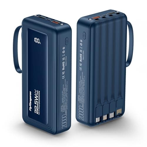 Image of Power Bank 20000mAh, PowerBank 22.5W PD Fast Charger with Digital LCD Screen, Portable Charger with 6 Outputs & 2 Inputs for iPhone, Samsung, Pixel, LG, Moto, iPad Ideal for Travel & Festivals