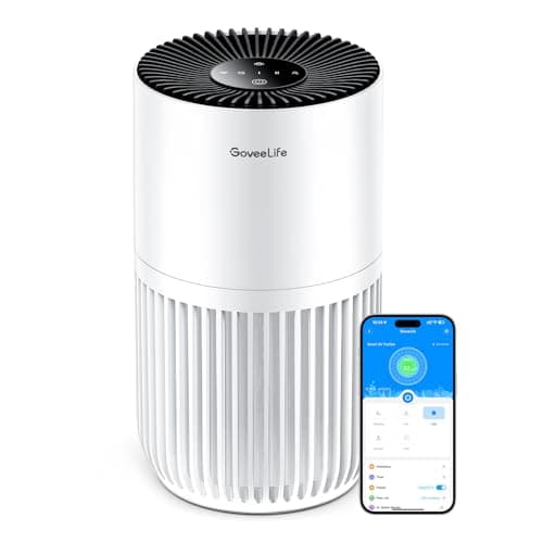 Image of GoveeLife Mini Air Purifier for Bedroom, HEPA Smart Filter Air Purifier with App Alexa Control for Pet Hair, Odors, Pollen, Smoke, Portable Air Cleaner with 3 Speeds, 2 Modes, Timer, Aroma for Home