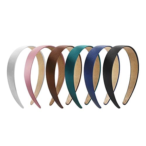 Image of JOYOYO 6 Pcs Satin Headbands Hair Bands for Women - Wide,1 Inch Width, Multicolor, Non-Slip, DIY Alice Headbands for Women & Girls