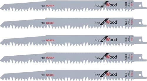 Image of Bosch Professional 5 Sabre Saw Blades S 1531 L Top for Wood (Wood, 240 x 19 x 1.5 mm, Reciprocating Saw Accessory)